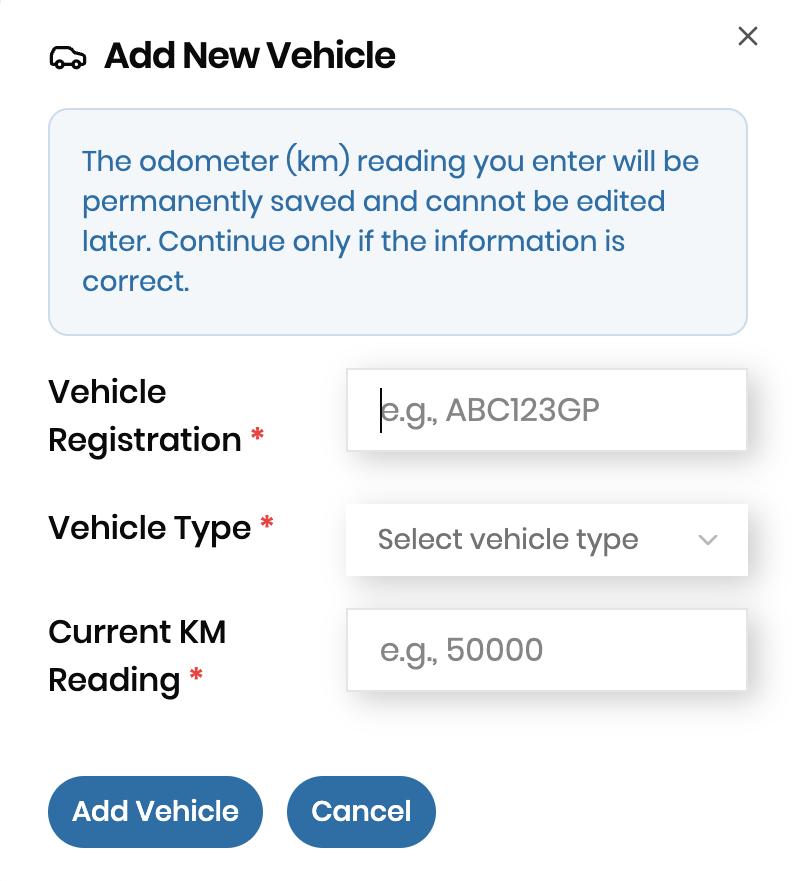 Add a vehicle